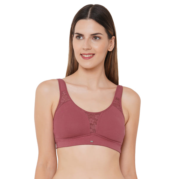 Full Coverage Padded Non-Wired Bra With Lace Detailing- CB-132 – SOIE Woman