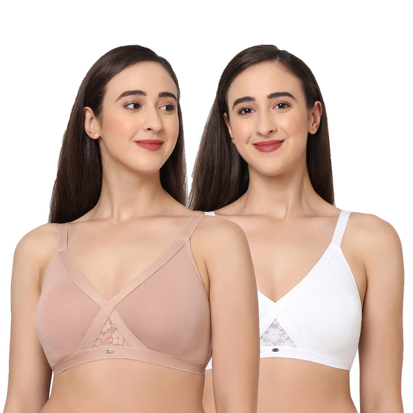 2 Pack Non Wired Cross Over Bras