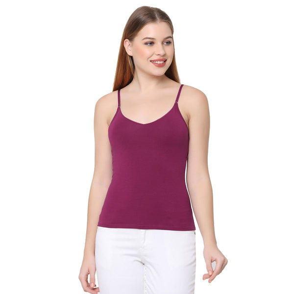 Buy Soie Cotton Elastane Camisole - Tan at Rs.390 online