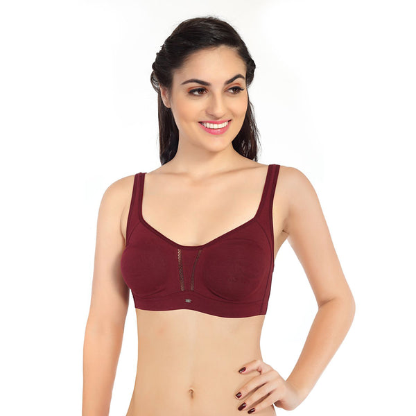 SOIE Full Coverage Padded Non-Wired Ultra Soft Seamless Bra-Mist