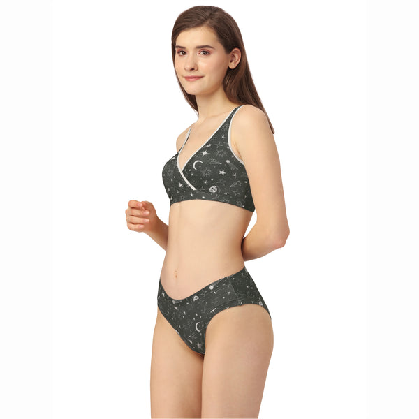 Non Padded Printed cotton Non-Wired Bra & Panty Set at Rs 89/set