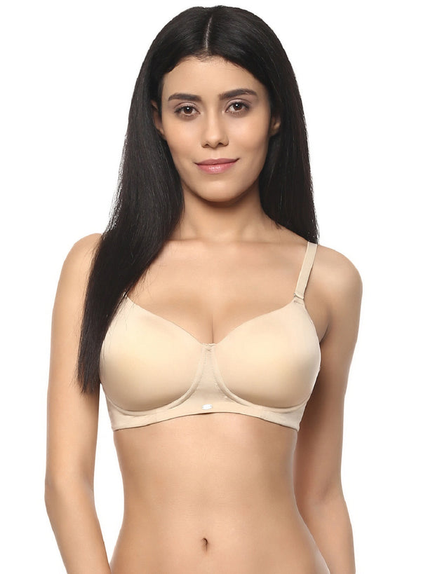 Buy Soie Aqua & Beige Non-Wired Full Coverage Bra - Pack of 2 for