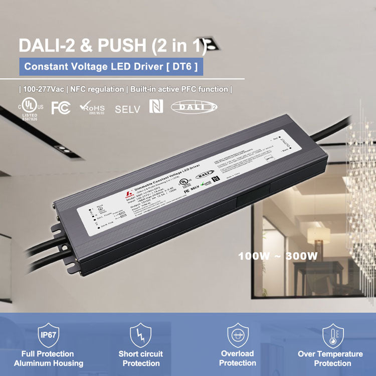 dali-2 & push dimmable Constant Voltage led driver 150W