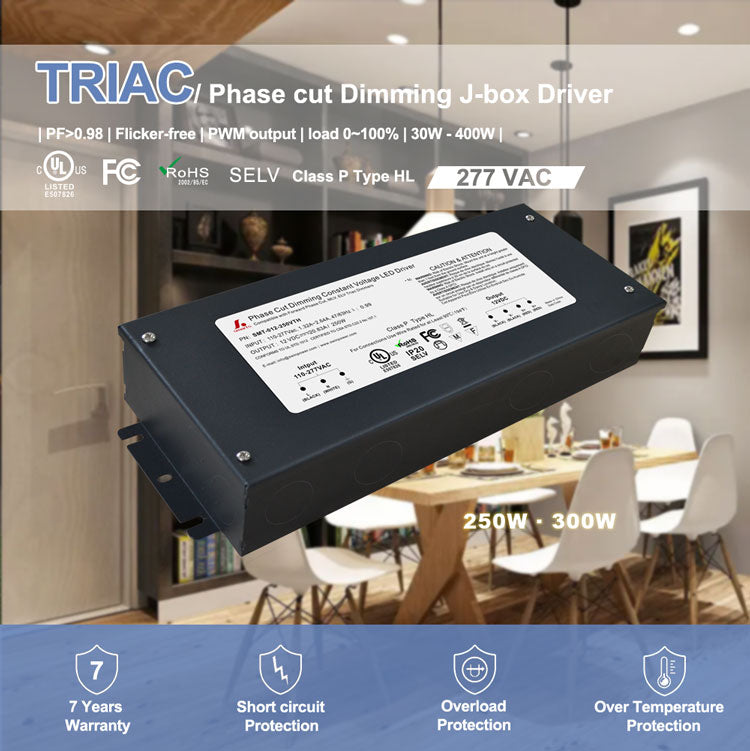 UL 277V Triac Dimming led driver 250W