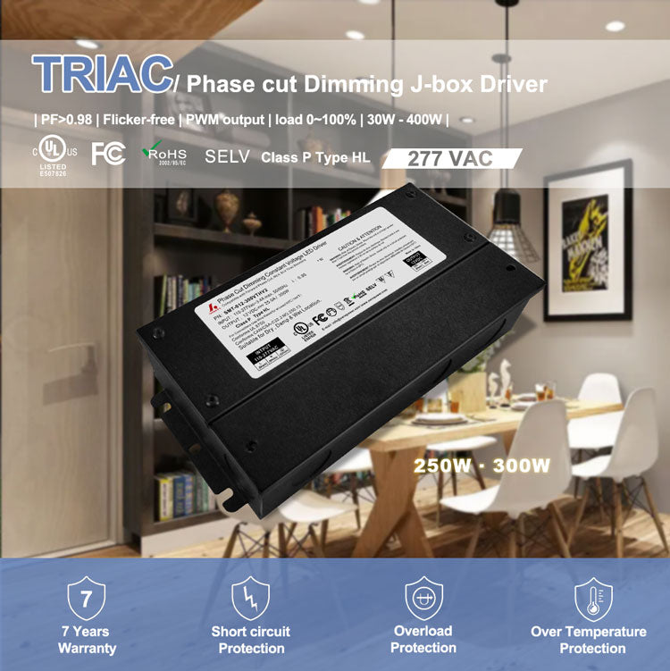 UL 277V Triac Dimming led driver 300W