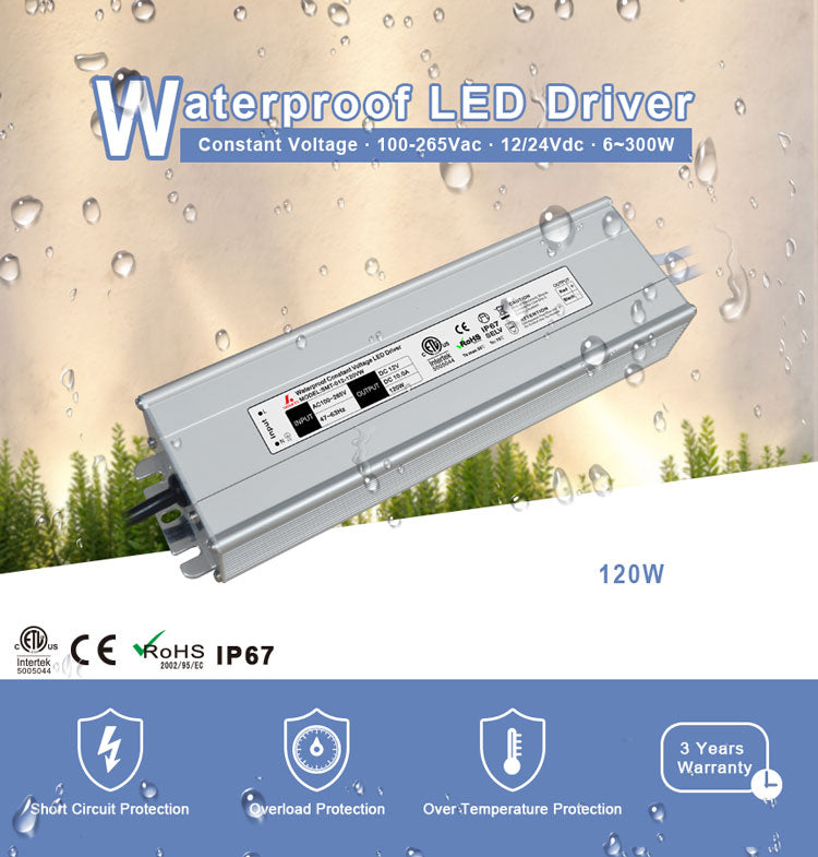 waterproof  led driver 12v 24v 120W