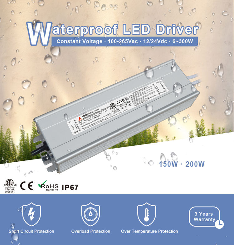 waterproof  led driver 12v 24v 150W
