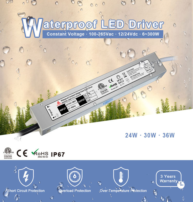 waterproof  led driver 12v 24v 24W