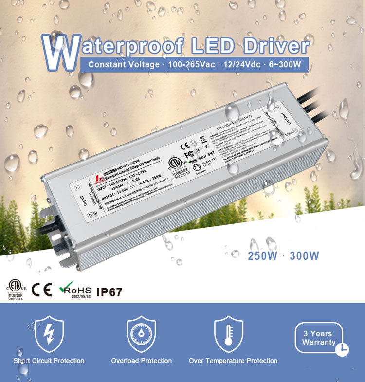 waterproof  led driver 12v 24v 250W