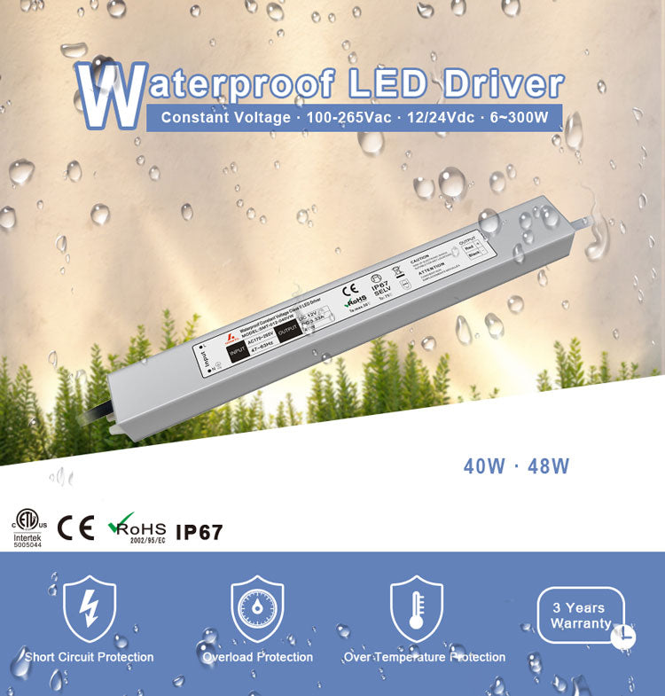 waterproof  led driver 12v 24v 40W