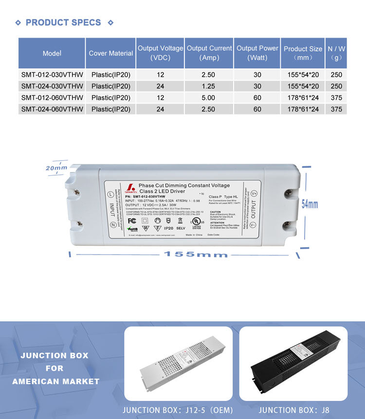 277vac Constant voltage triac dimming led driver 30W