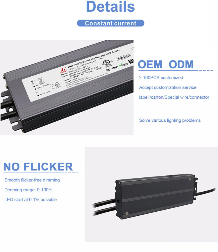 dali-2 & push dimmable Constant Voltage led driver 200W