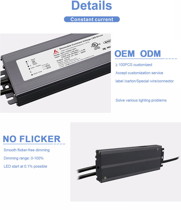 dali-2 & push dimmable Constant Voltage led driver 300W