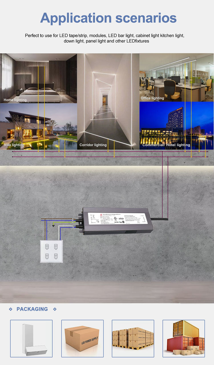 dali-2 & push dimmable Constant Voltage led driver 200W