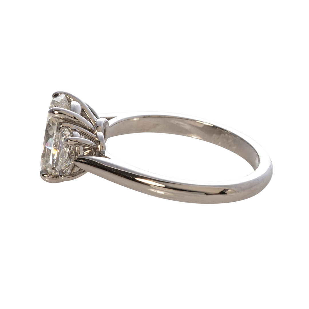 2ct Oval Diamond Three Stone Platinum Engagement Ring – Croghan's Jewel Box