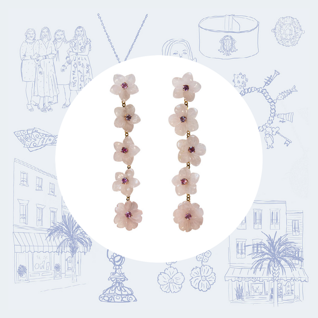 State Street Multi-Flower Drop Earrings