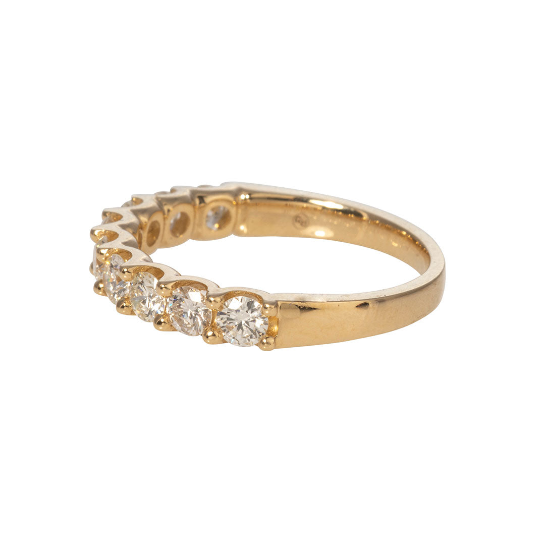 1.55ct Diamond 5-Stone Two Tone 18K Gold Band