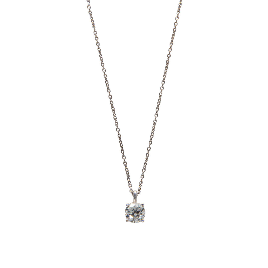 14kt White Gold Classic Diamond Lock Pendant 22277-w