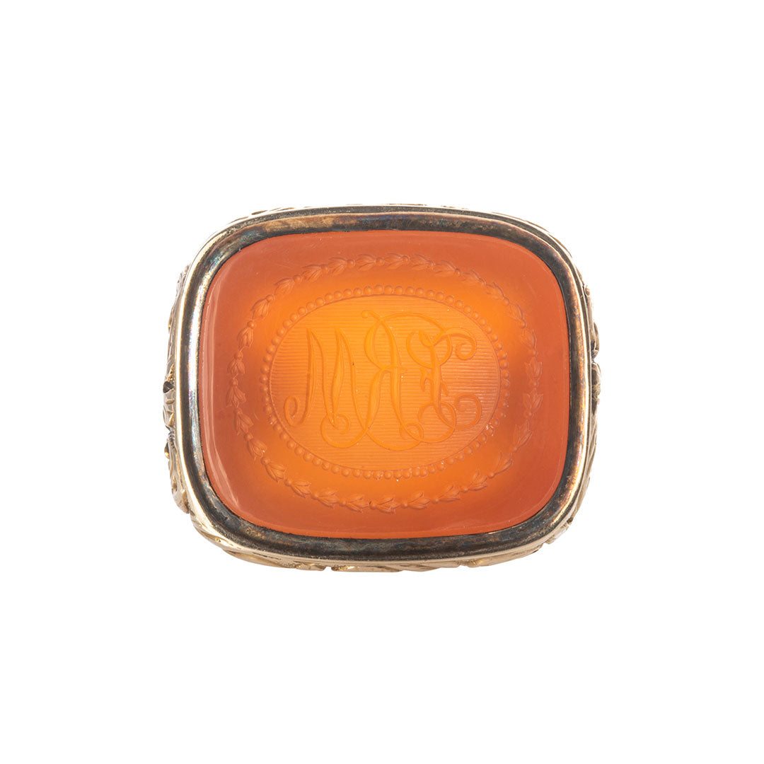 Estate 18K Gold Carnelian Intaglio Fob Charm Bracelet – Croghan's