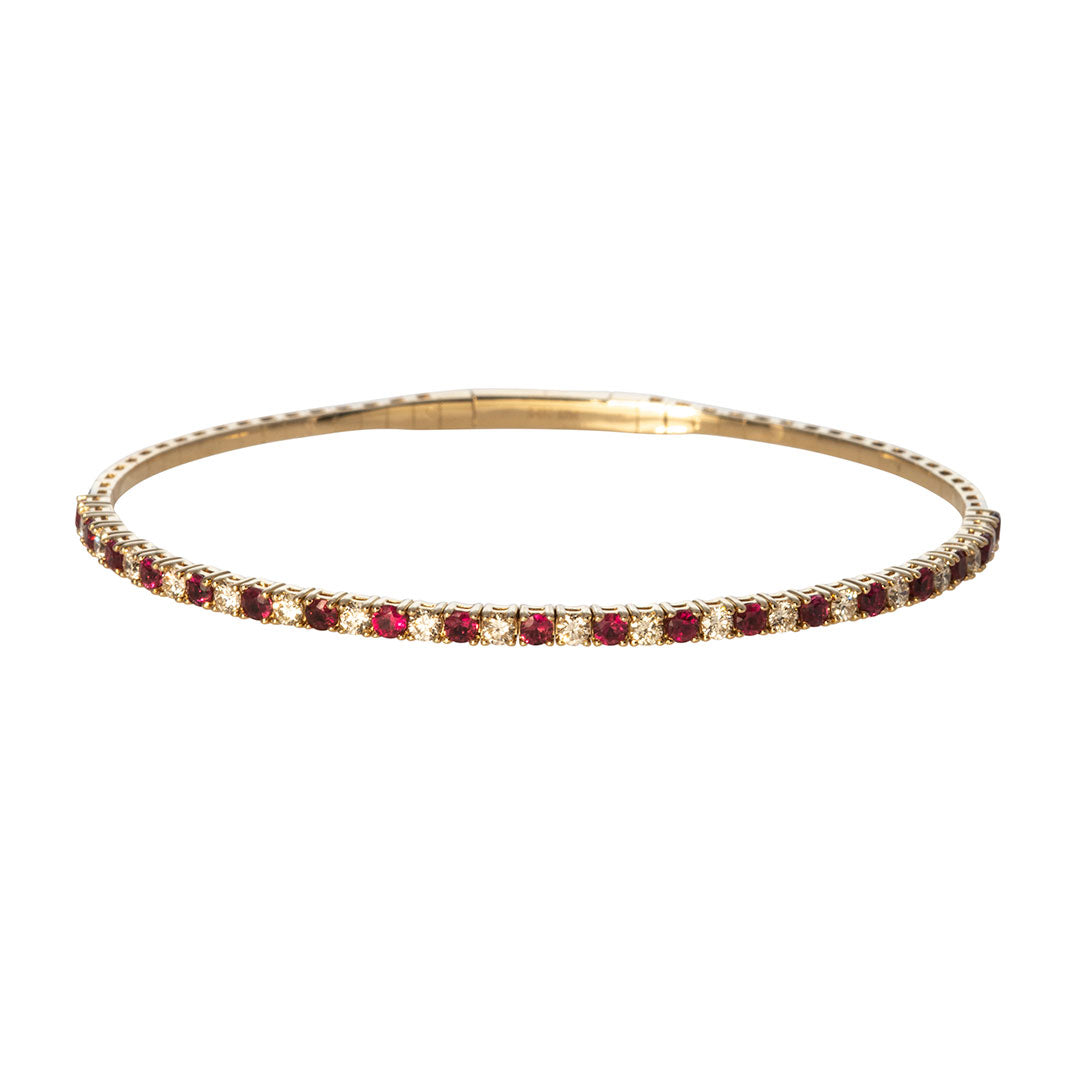 14k Yellow Gold Diamond Flexible Bangle