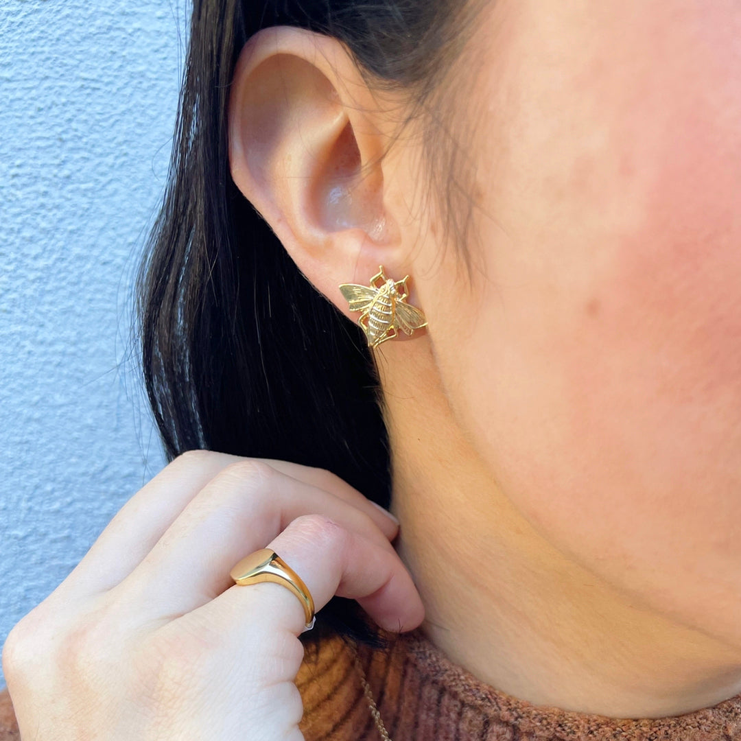 Goldbug Stayin' Alive Clip On Earrings