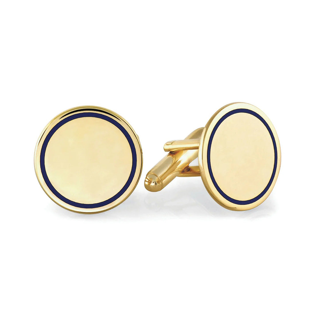 Simple 23 Karat Gold Round Engravable Keychain: Cufflinks Depot