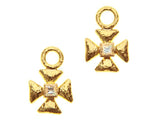 Elizabeth Locke Diamond Small Maltese Cross Earring Charms