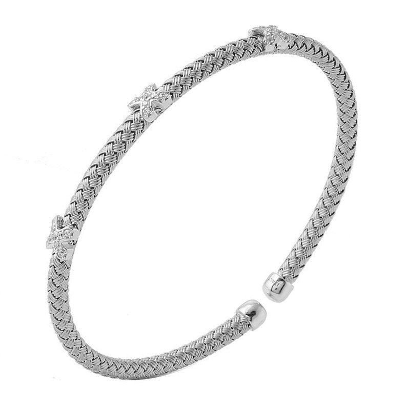 Charles Garnier Sterling Silver Bracelet with CZ Measures 6.75'' Long – C.  F. Reuschlein Jewelers