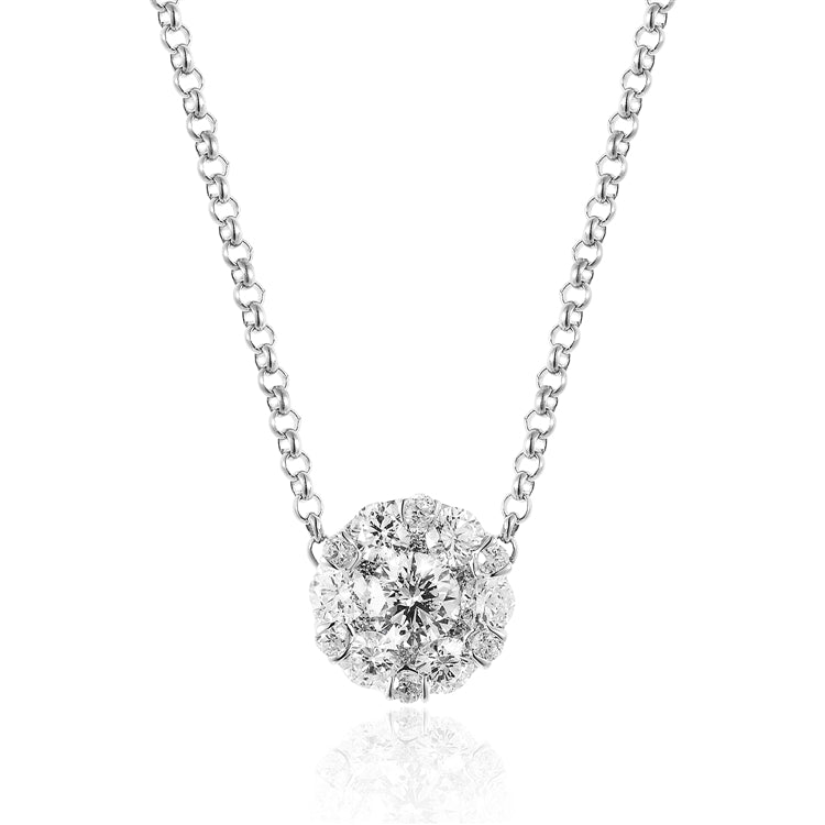 14kt White Gold Classic Diamond Lock Pendant 22277-w