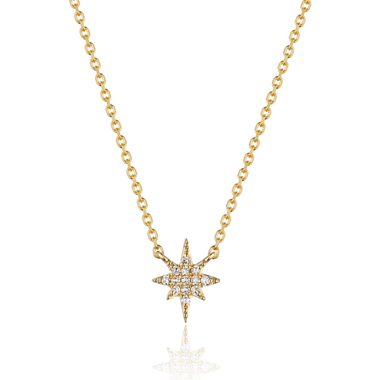 Diamond Starburst 14K Yellow Gold Pendant Necklace