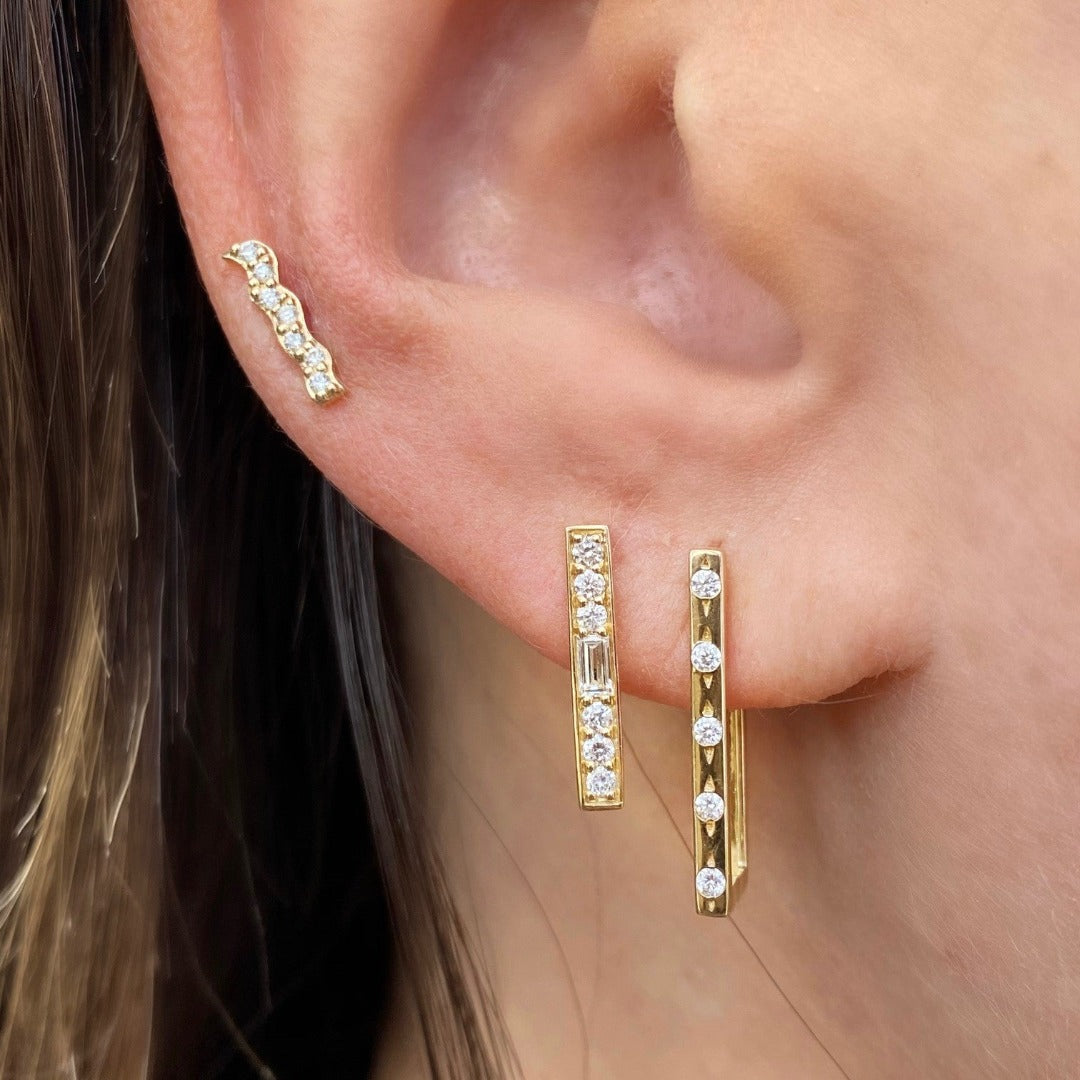 Small diamond shop cuff earrings