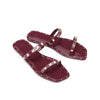 Seele Flats Sandals Shoes Dark Red