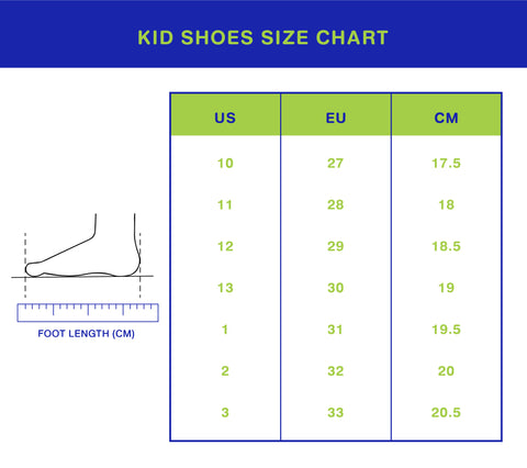 KId's Shoes Size chart | Jellybunnymy.com