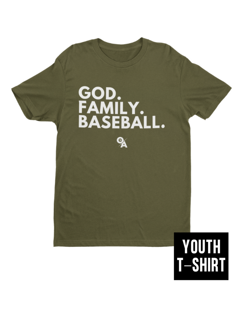 Youth FIT Green God. Family. Baseball. T-Shirt |