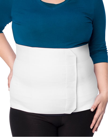 QORE LOGIQ Plus Size Abdominal Binder Post Surgery for larger Men + Women -  Postpartum Belly Band - Compression Garment - Hernia Belt For Men + Woman