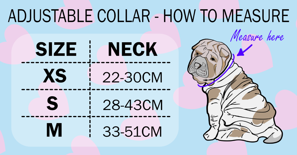 Herbie's Hair Of The Dog Collar sizing guide