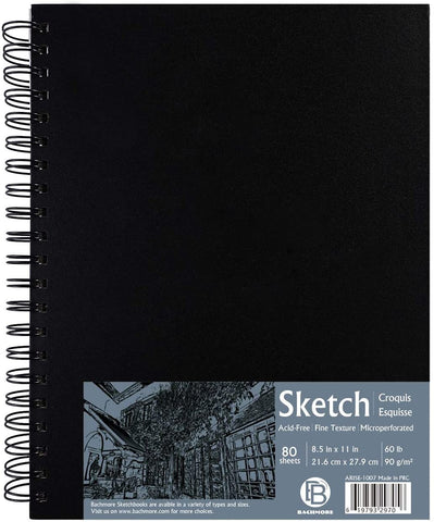 Bachmore Watercolor Pad 9X12 Inch (140lb/300g), 32 Sheets of TOP Glue Bound