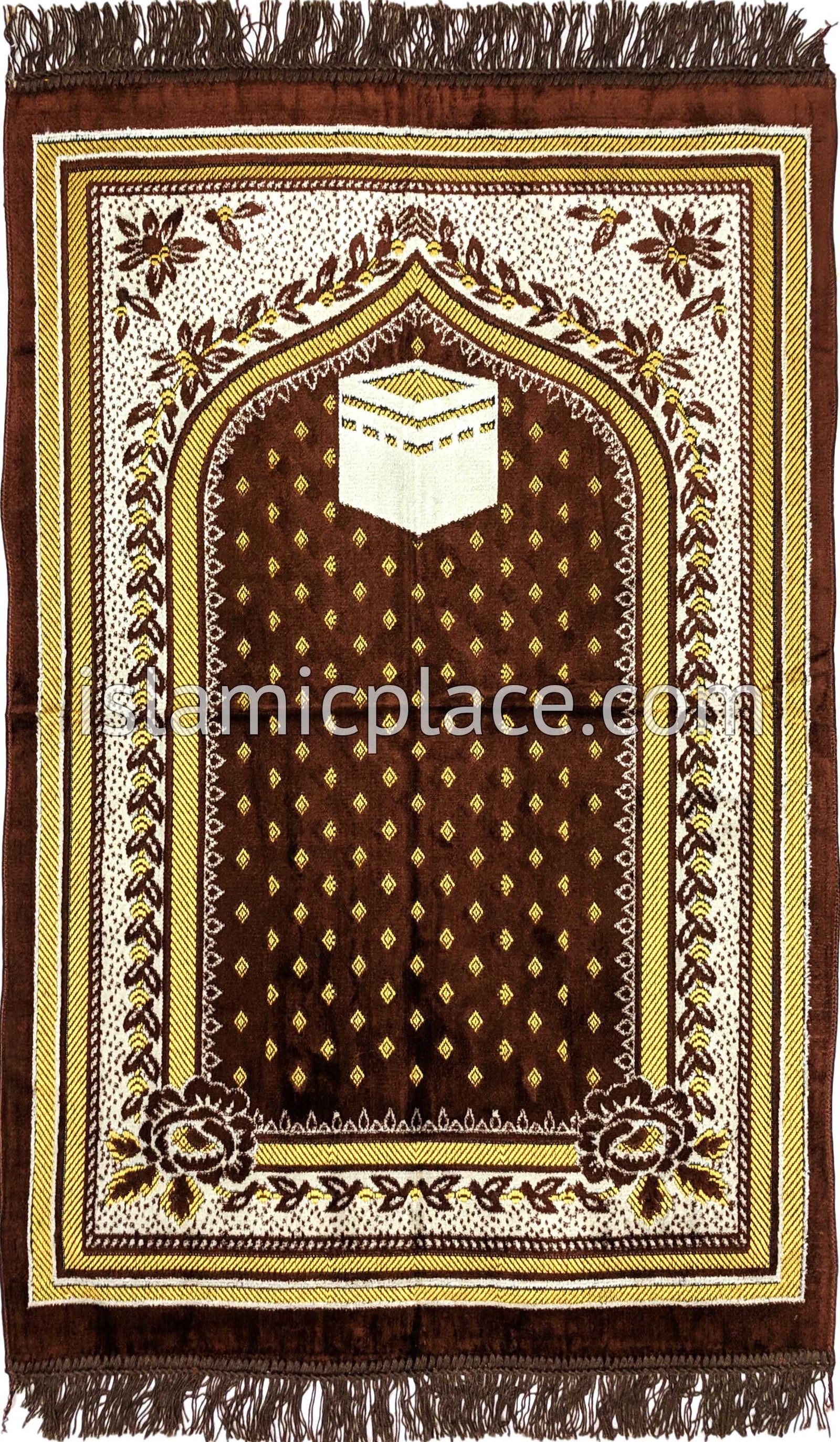 Pink - Mosque Sketch Design Prayer Rug with Matching Zipper Carrying B -  The Islamic Place