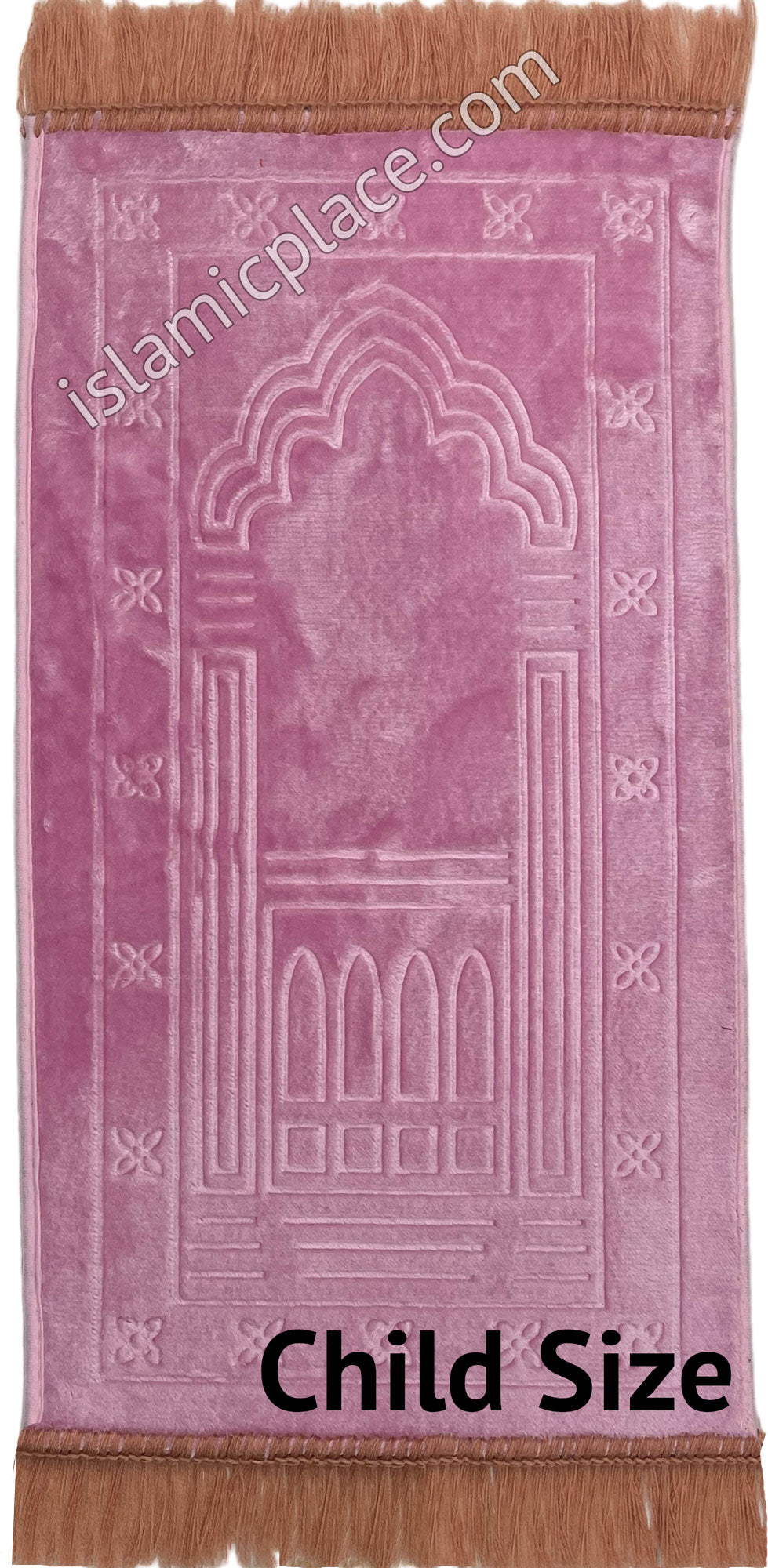 Pink - Mosque Sketch Design Prayer Rug with Matching Zipper Carrying B -  The Islamic Place