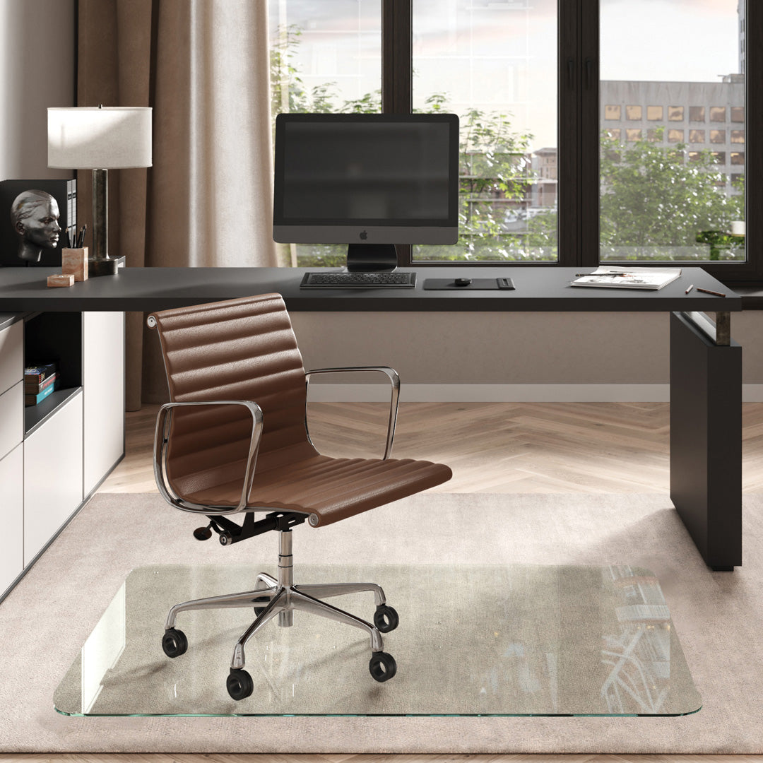 46" x 60" - Rectangle Glass Chair Mat - Vitrazza product image