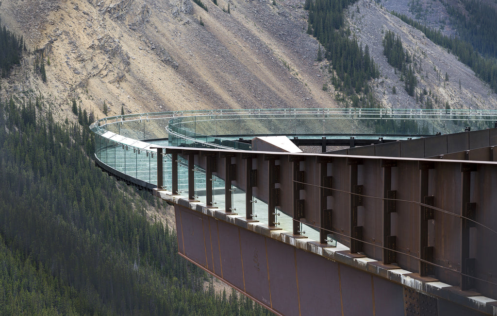 Photo of a glass bottom skywalk in the Canadian Rocky Mountains