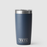 A blue double wall insulated tumbler