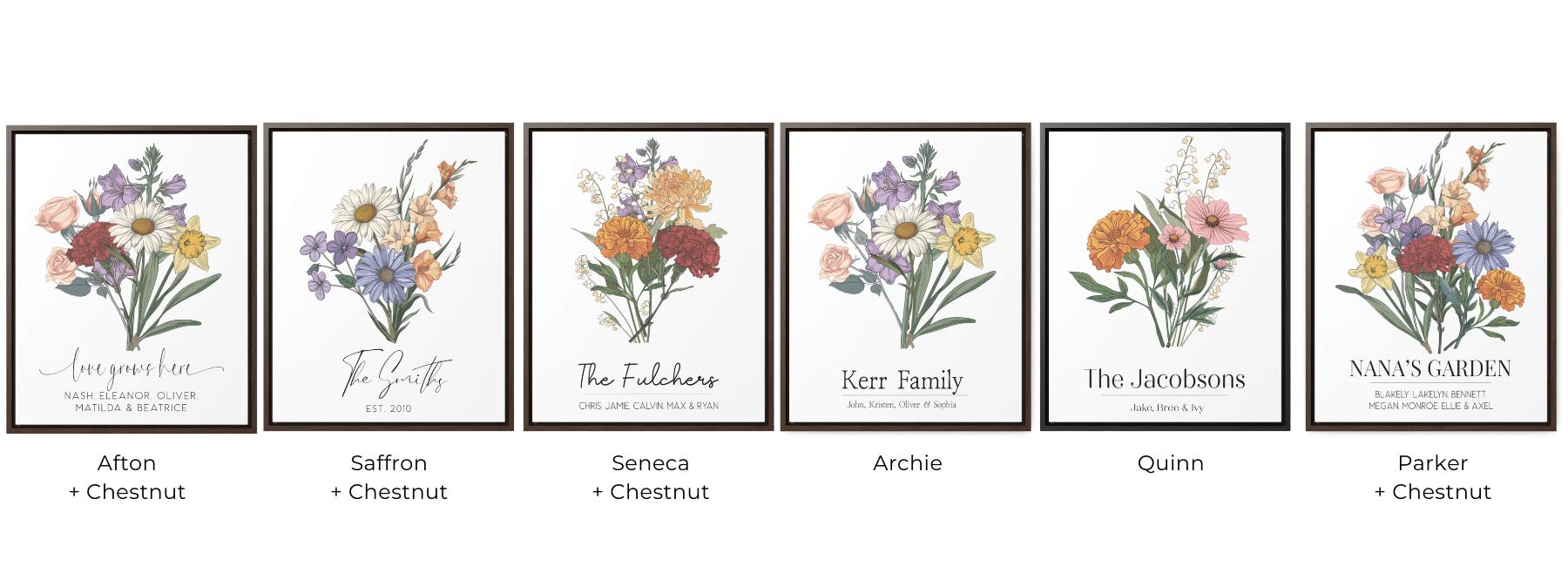 birth flower bouquet fonts