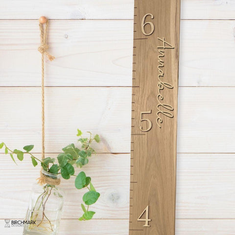 wall growth chart ruler hickory