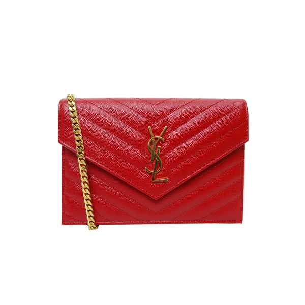 BAG NEW ARRIVAL - YSL CASSANDRE MATELASSÉ CHAIN WALLET IN GRAIN DE POU –  Sneakbag