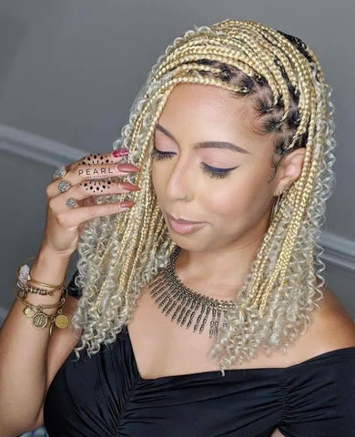 Blonde bob bohemian braids