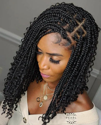 Bob bohemian knotless braids