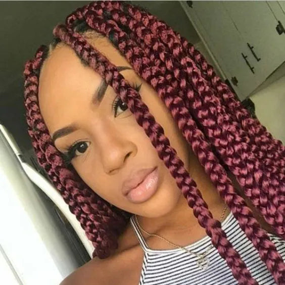 Burgundy Box Braids