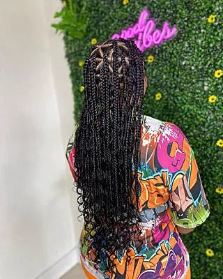 Triangle-Parted Bohemian Knotless Braids