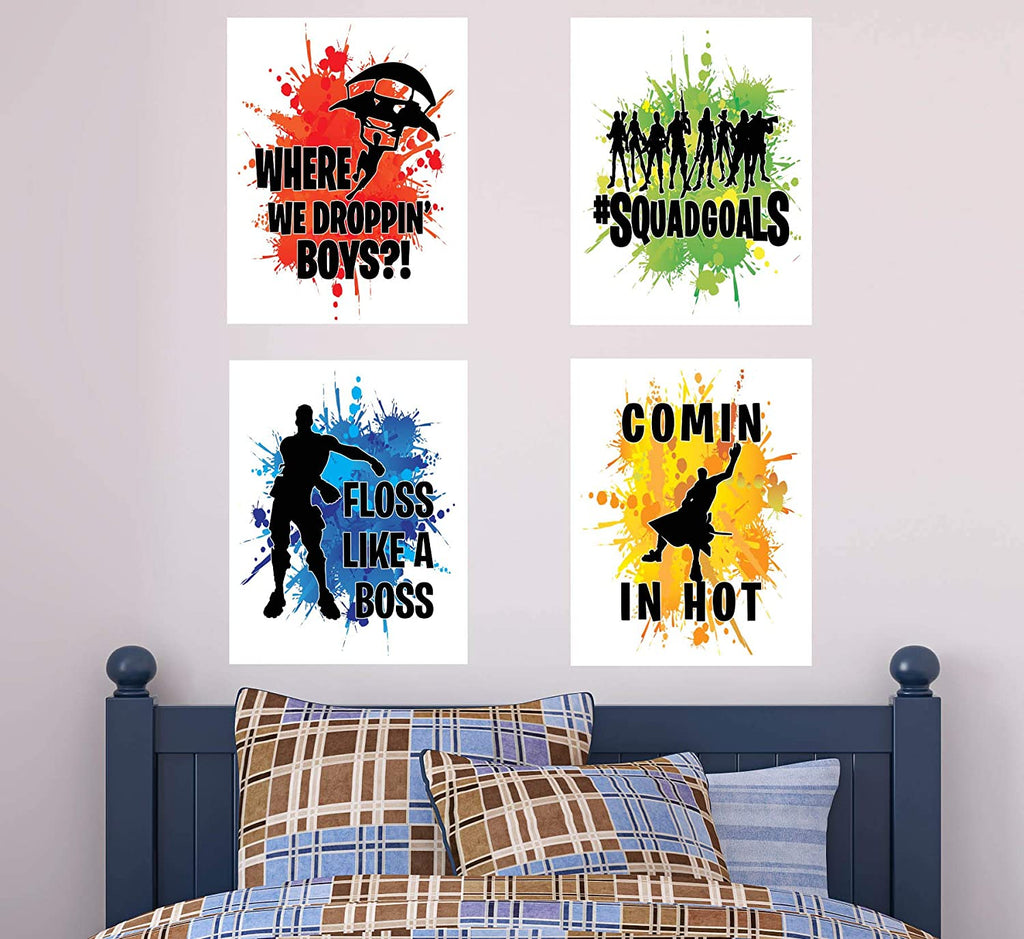 Home Girls Video Xxx - Video Gaming Wall Art Prints (Set of 4). Family Kids Home Wall DÃ©cor, â€“  Simply Remarkable